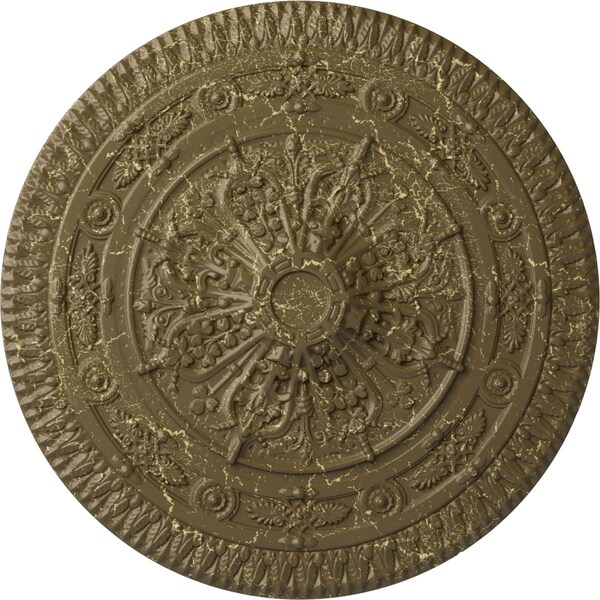 Ekena Millwork Naple Ceiling Medallion (Fits Canopies up to 3 3/8"), 37 1/2"OD x 3 3/8"P, Mississippi Mud Crackle CM37NAMMC - main